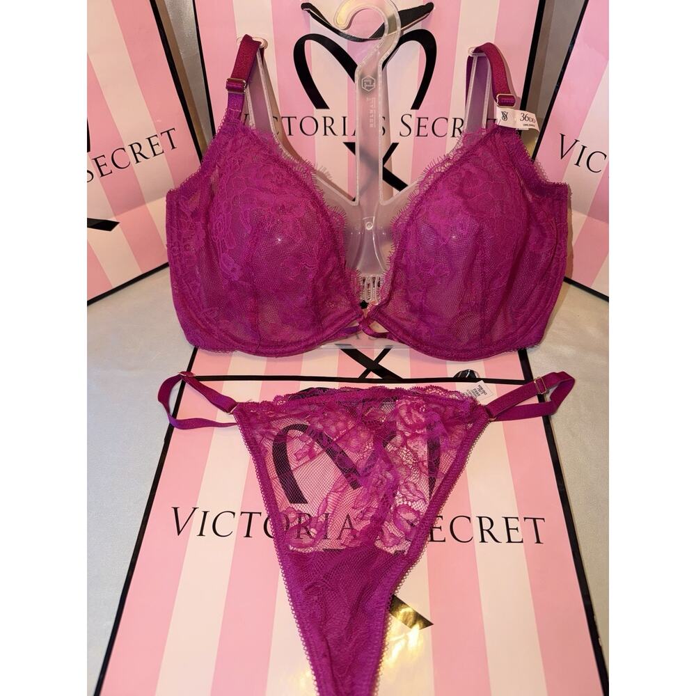 Victoria's Secret Bra Very Sexy 36DD XL Thong Fusia